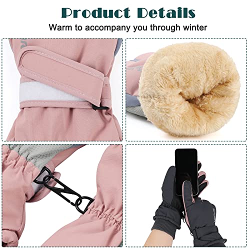 Warm Waterproof Touchscreen Ski Gloves for Women