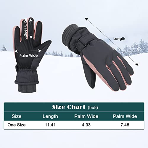 Warm Waterproof Touchscreen Ski Gloves for Women