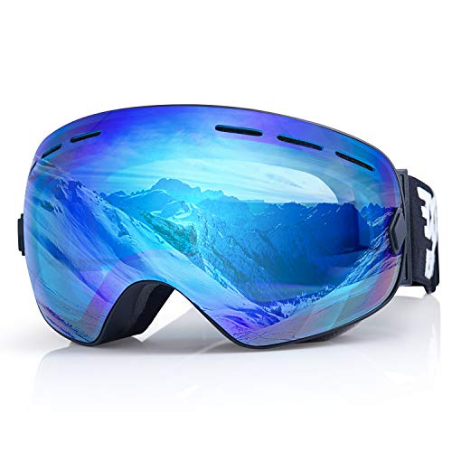 EXP VISION Snowboard Goggles with UV Protection - Blue