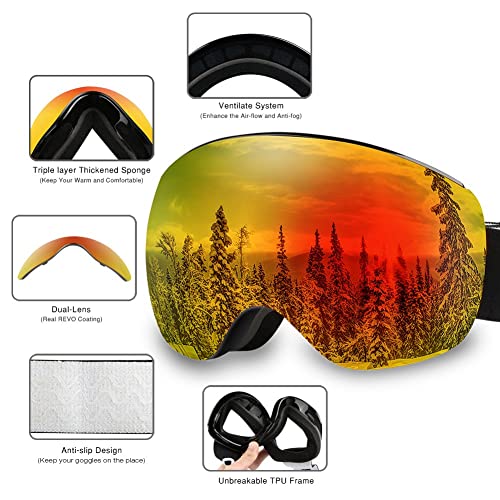 AKASO Mag Pro OTG Ski and Snowboard Goggles