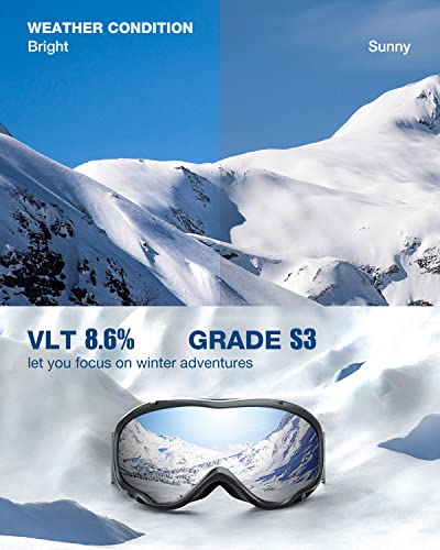 ZIONOR Lagopus Ski Goggles with OTG and UV Protection