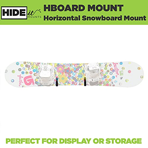 HIDEit Horizontal Snowboard Wall Mount Clips - Black