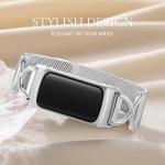 Silver Magnetic Mesh Bands for Fitbit Charge 5/6