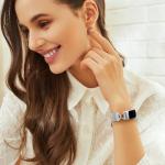 Silver Magnetic Mesh Bands for Fitbit Charge 5/6