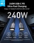 Anker 6FT USB C Charging Cable, 240W Durable