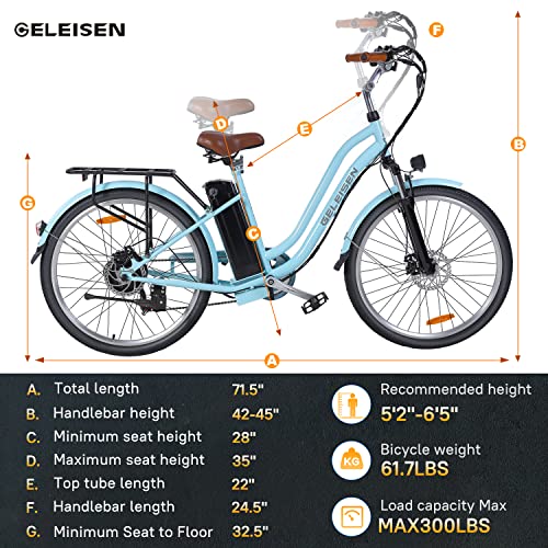 GELEISEN 500W City Cruiser Electric Bike 26