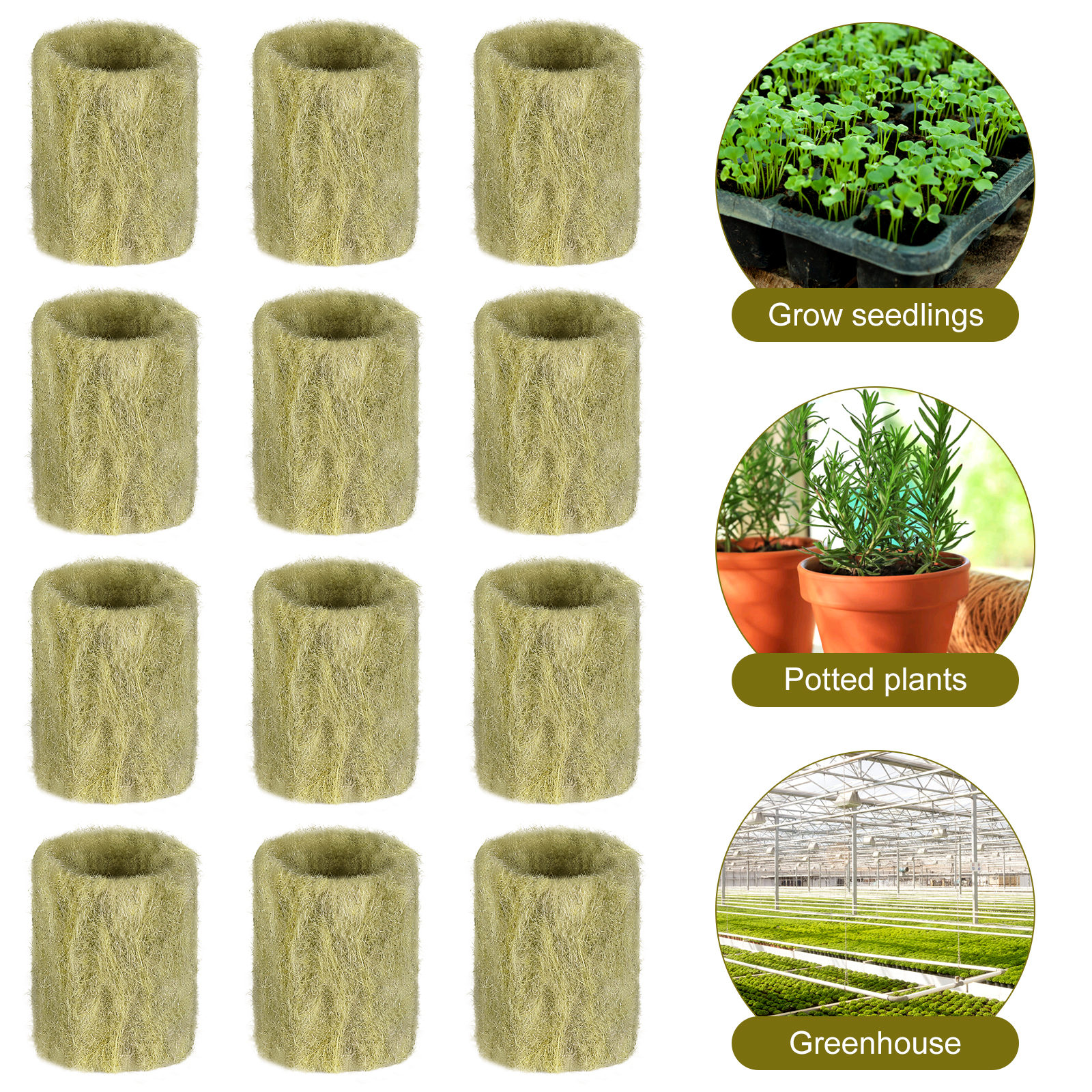 20 Hydroponic Grow Mineral Wool Starter Plugs