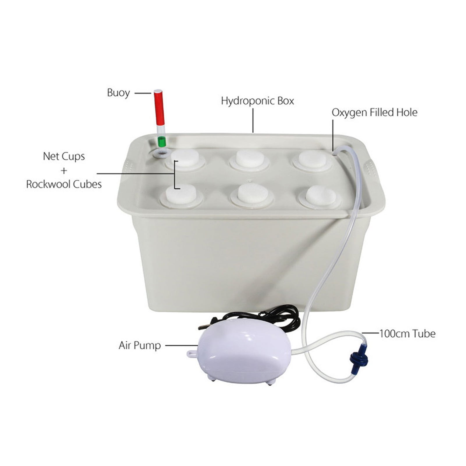 Suidie Indoor 6-Hole Hydroponic Grow Kit