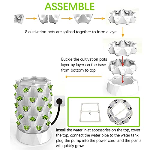 ZXMT 40-Pot Hydroponic Tower Growing System