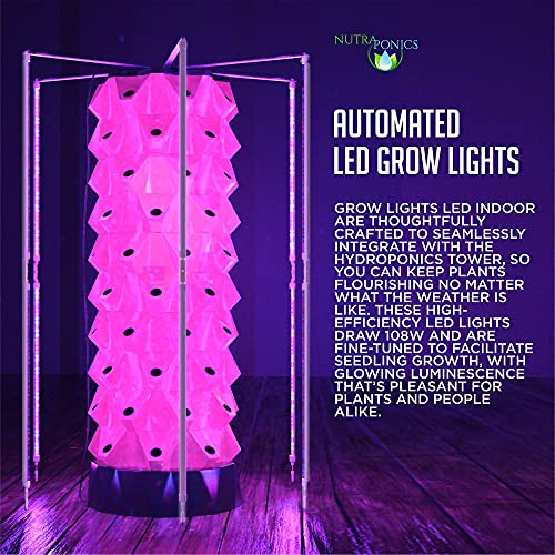 Vertical Hydroponic Tower Garden with LED Lights