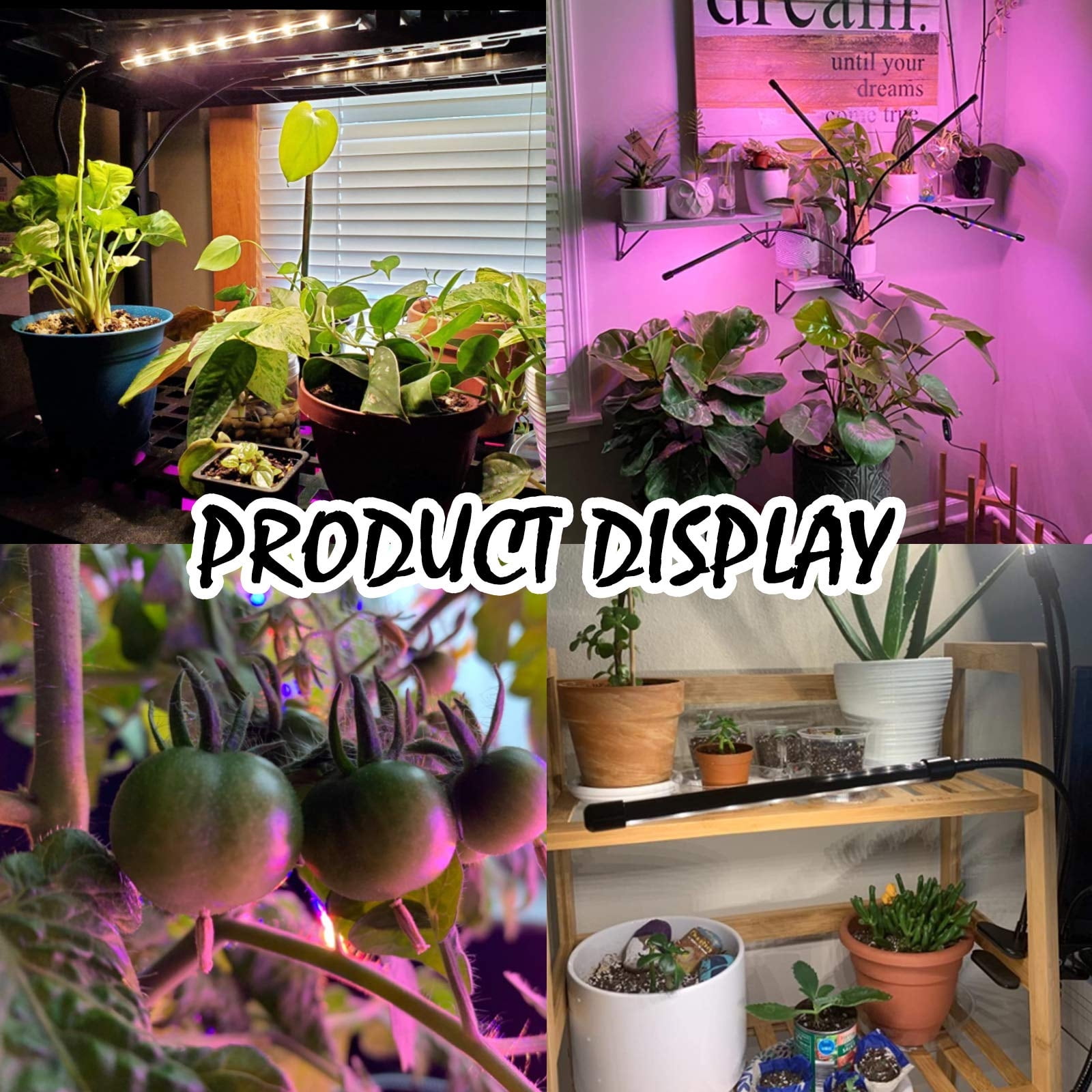 4-Head LED Grow Light with Timer and Dimming