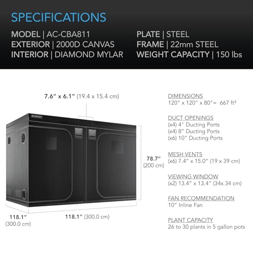 AC Infinity CLOUDLAB 811 Hydroponic Grow Tent