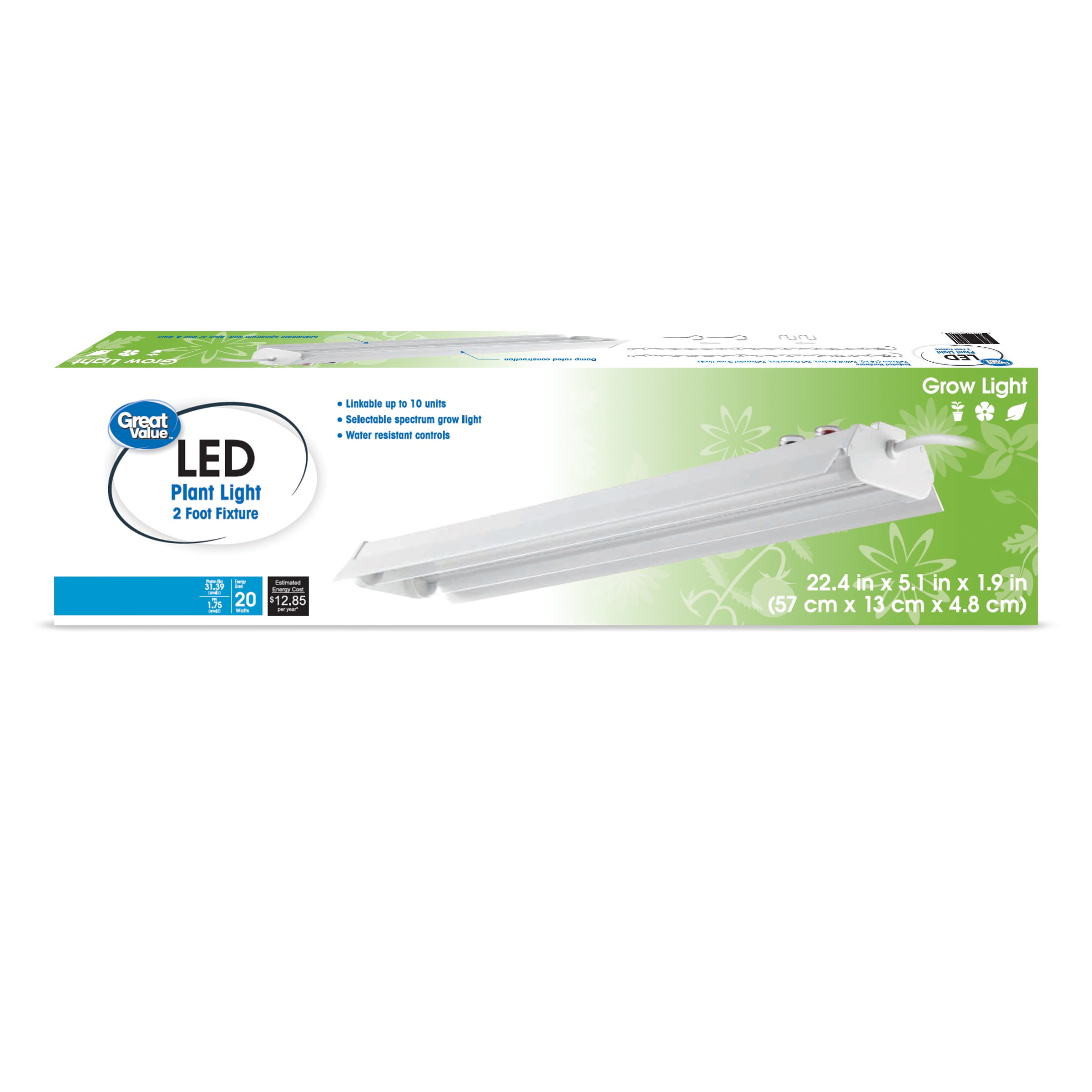 2 ft Linkable LED Grow Light with Spectrum Options