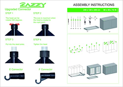 Zazzy Hydroponic Grow Tent 248x121x198 cm