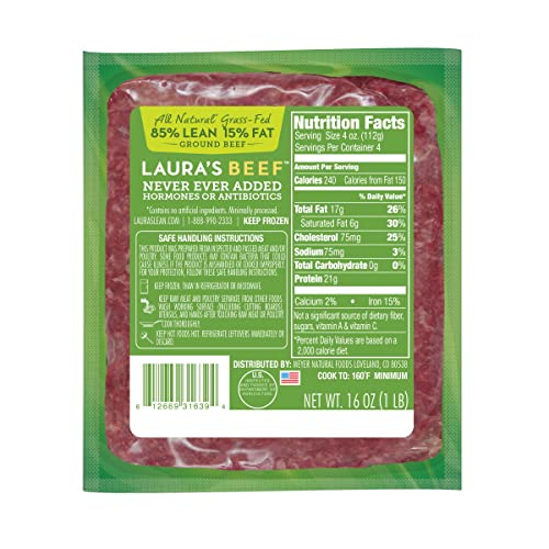 Laura's Lean 85% Grass-Fed Ground Beef, 1 lb