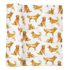 Golden Retriever Print Muslin Baby Swaddle Blanket