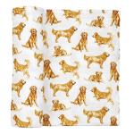 Golden Retriever Print Muslin Baby Swaddle Blanket