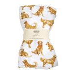 Golden Retriever Print Muslin Baby Swaddle Blanket