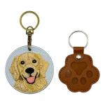 Golden Retriever Memorial Keychain and Pet Hair Pendant