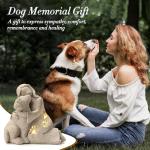 Hand-Sculpted Granite Dog Memorial with LED Candle