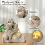 Hand-Sculpted Granite Dog Memorial with LED Candle