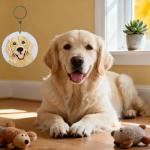 Golden Retriever Memorial Keychain and Pet Hair Pendant