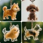 Golden Retriever Keepsake Hair Collection Keychain
