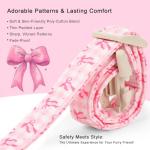 Cute Pink Plaid Bow Collar for Golden Retrievers