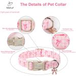 Cute Pink Plaid Bow Collar for Golden Retrievers