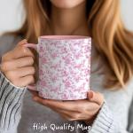 Pink Floral Golden Retriever Coffee Mug 11oz