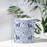 Blue French Toile Golden Retriever Coffee Mug