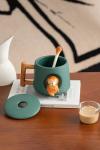 3D Golden Retriever Ceramic Mug with Lid & Spoon