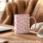Pink Floral Golden Retriever Coffee Mug 11oz
