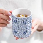 Blue French Toile Golden Retriever Coffee Mug