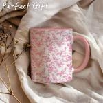 Pink Floral Golden Retriever Coffee Mug 11oz