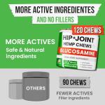 Pawsential Hemp Dog Joint Chews - 120 Count