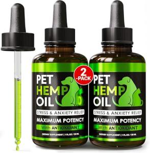 Organic Hemp Oil Drops for Pet Wellness (2 Pack)