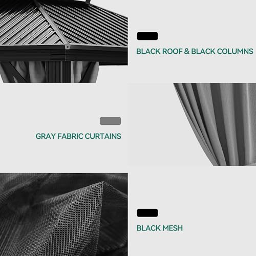 YITAHOME 10x12ft Heavy Duty Hardtop Gazebo