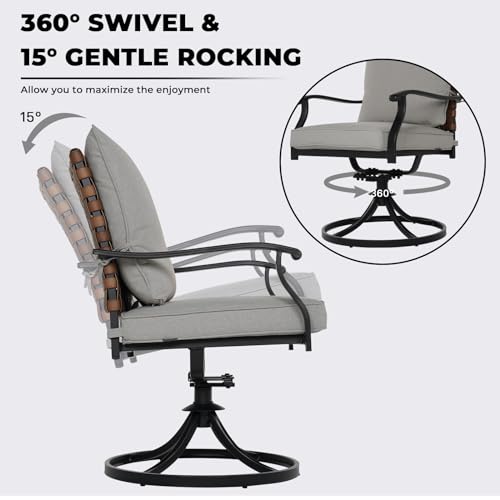 7-Piece Outdoor Dining Set with Swivel Chairs