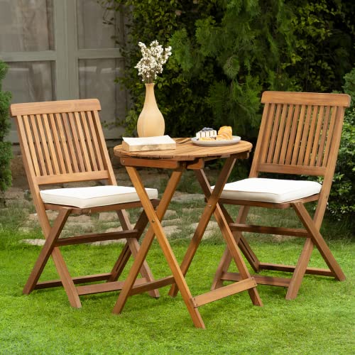 Heavy-Duty Round Patio Bistro Set with Cushions