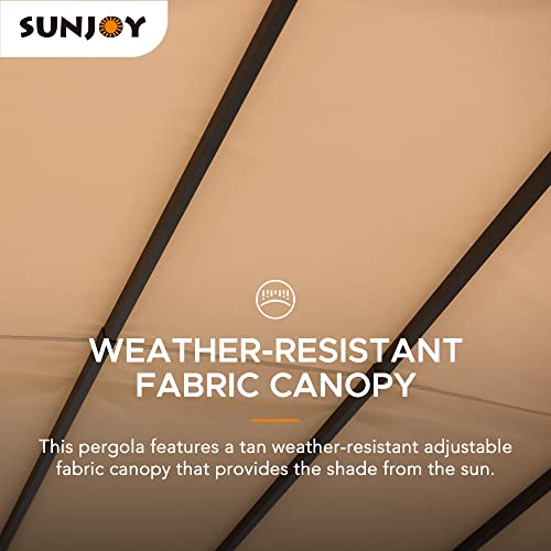 Sunjoy Lindt Curved Steel Pergola with Adjustable Shade