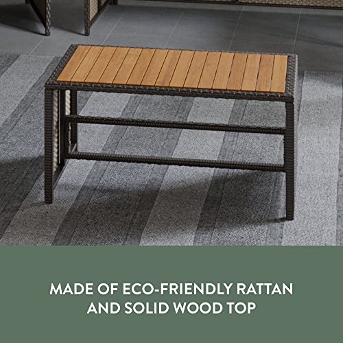Bayview Rattan Outdoor Table in Brown and Grey