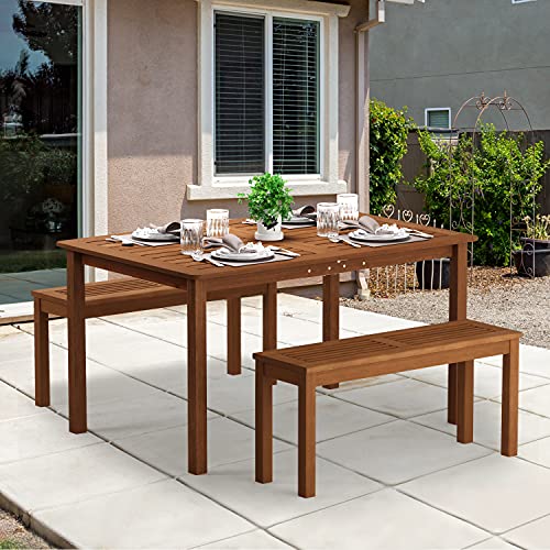 Furinno Tioman Outdoor Dining Table - Natural Finish