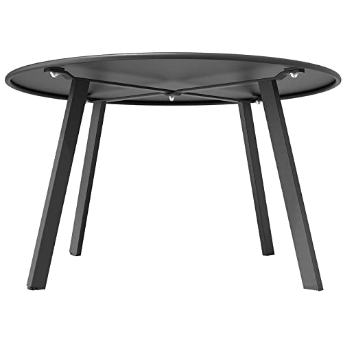 Large Round Steel Patio Coffee Table, Black