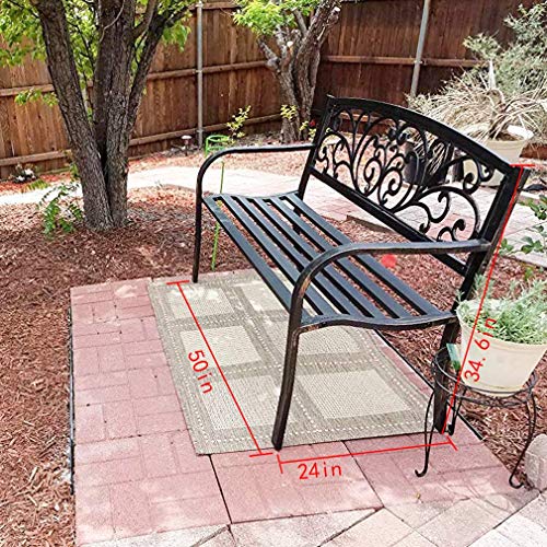 Metal Outdoor Patio Garden Bench for Comfort