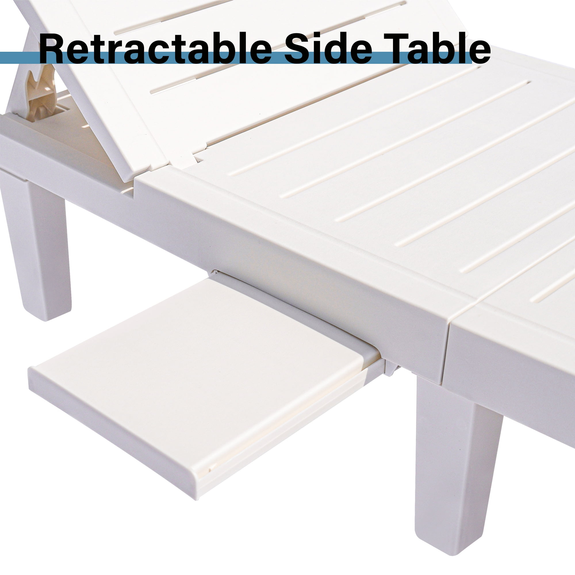 Adjustable Patio Lounge Chair Set with Side Table