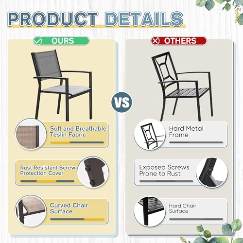 Stackable Outdoor Dining Chairs Set of 6