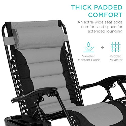 Oversized Padded Zero Gravity Patio Recliner