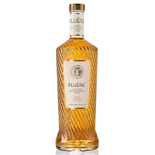 FLUÈRE RUM ALTERNATIVE – Spiced Cane Dark Roast, Non-Alcoholic Distilled Spirit with Sugar Cane Molasses, 23.7 Fl Oz | Created for Cocktails