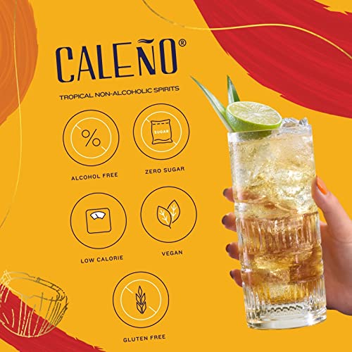 Caleño Dark & Spicy | Non Alcoholic Spirit | Tropical Flavoured Rum Alternative | Low Calorie and Sugar Free | Gluten Free and Vegan | Rich Blend With Tropical Notes | 16.9oz Bottle